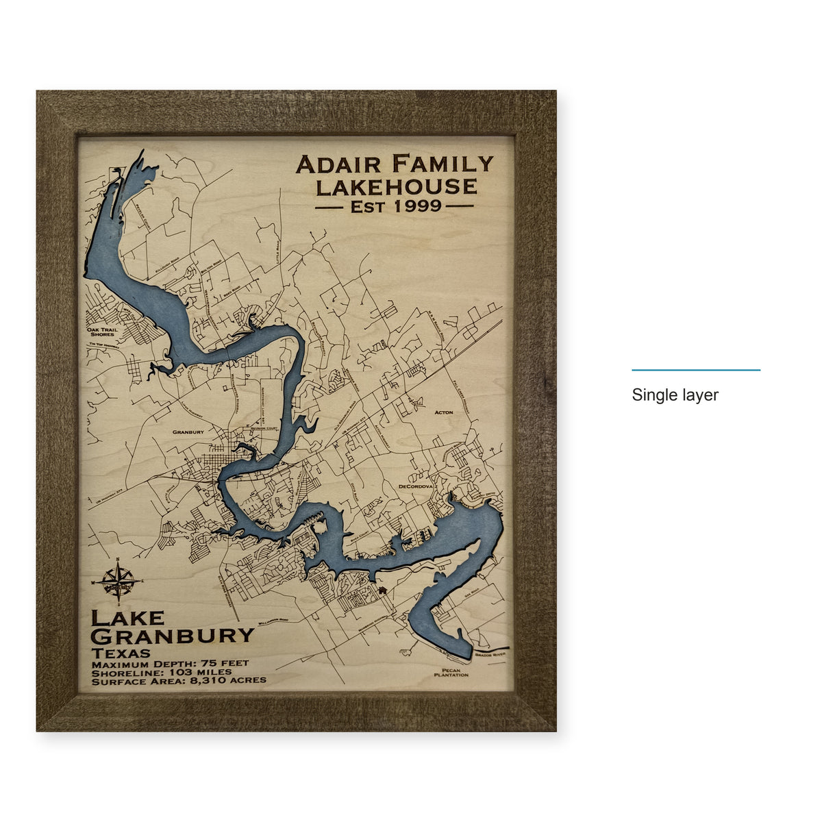 Granbury Adair wood map — single layer, layer option shown