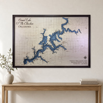 Grand Cherokees Gross wood map — multilayer, staged room mockup
