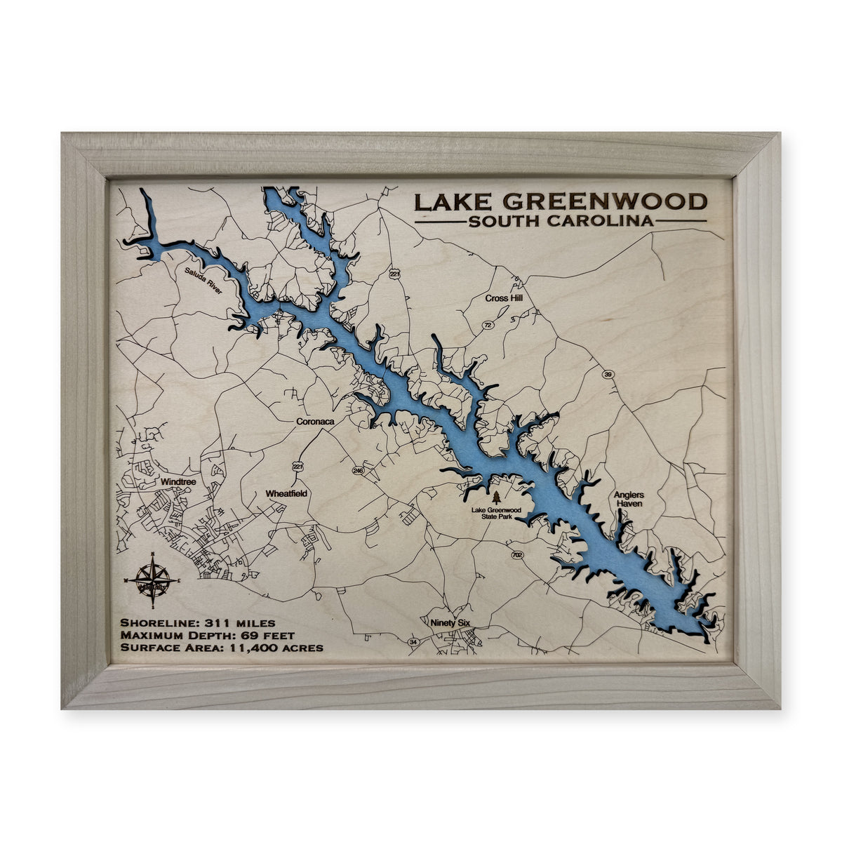 Greenwood Natural wood map — single layer, white background