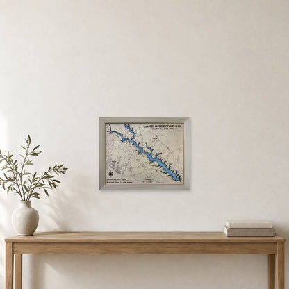 Greenwood Natural wood map — single layer, staged room mockup