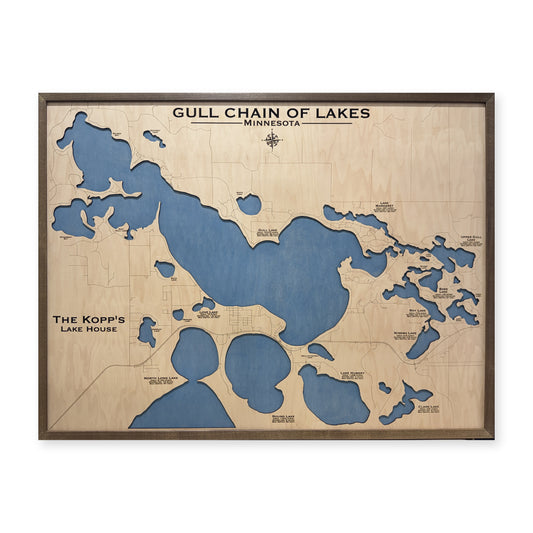 Gull Chain Kopp wood map — single layer, white background