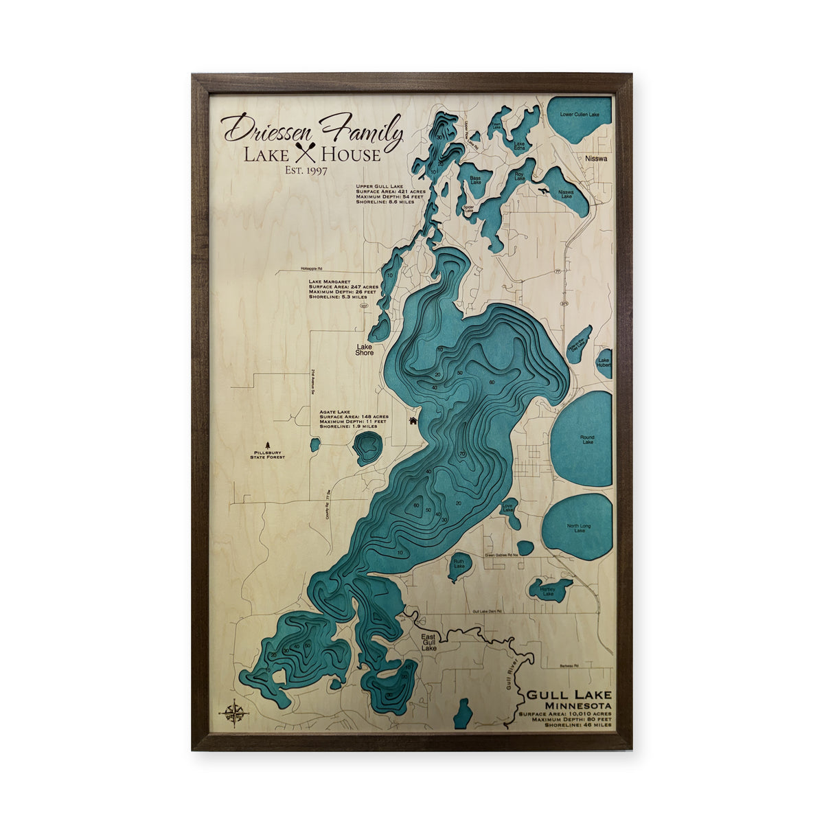 Gull Driessen wood map — multilayer, white background