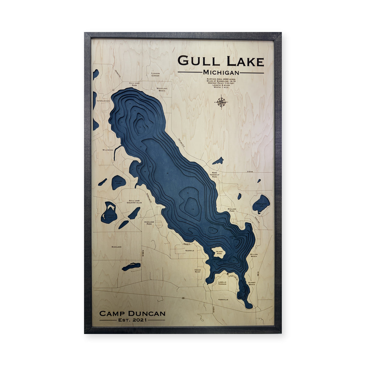 Gull Duncan wood map — multilayer, white background
