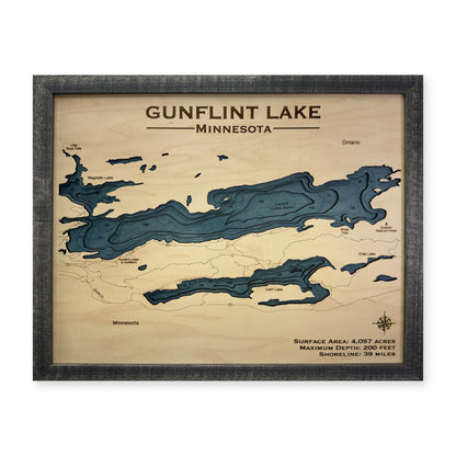 Gunflint Charcoal wood map — multilayer, white background