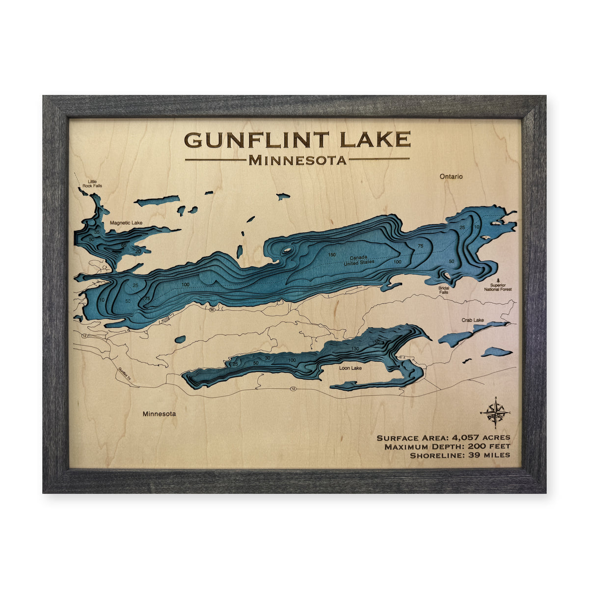 Gunflint Erickson wood map — multilayer, white background