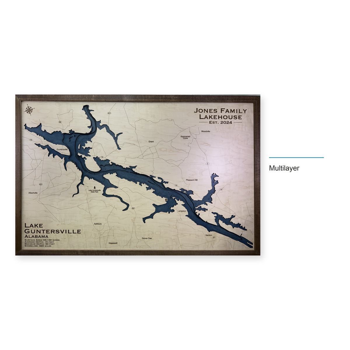 Guntersville Jones wood map — multilayer, layer option shown