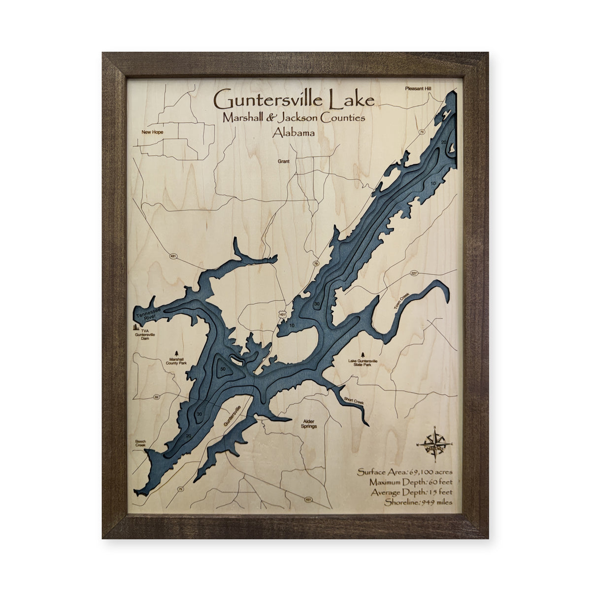 Guntersville Tolbert wood map — multilayer, white background