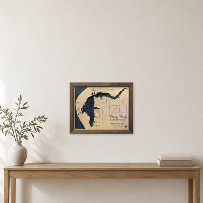 Hamlin Murray wood map — multilayer, staged room mockup