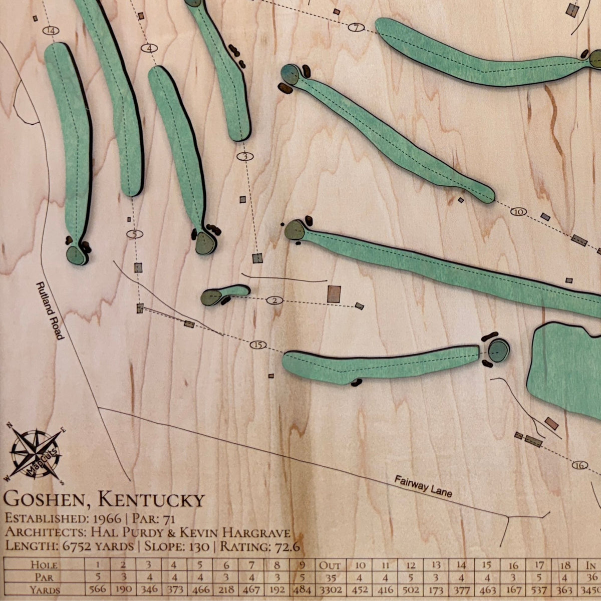 Up close image of the map's details. 