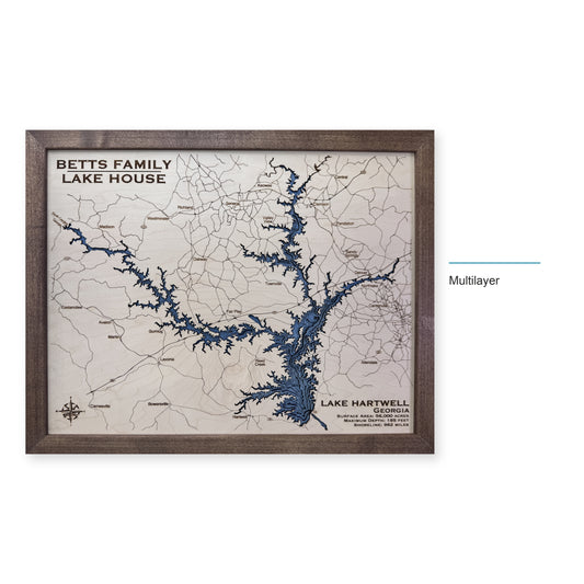 Lake Hartwell Wood Map — multilayer example, layer option shown