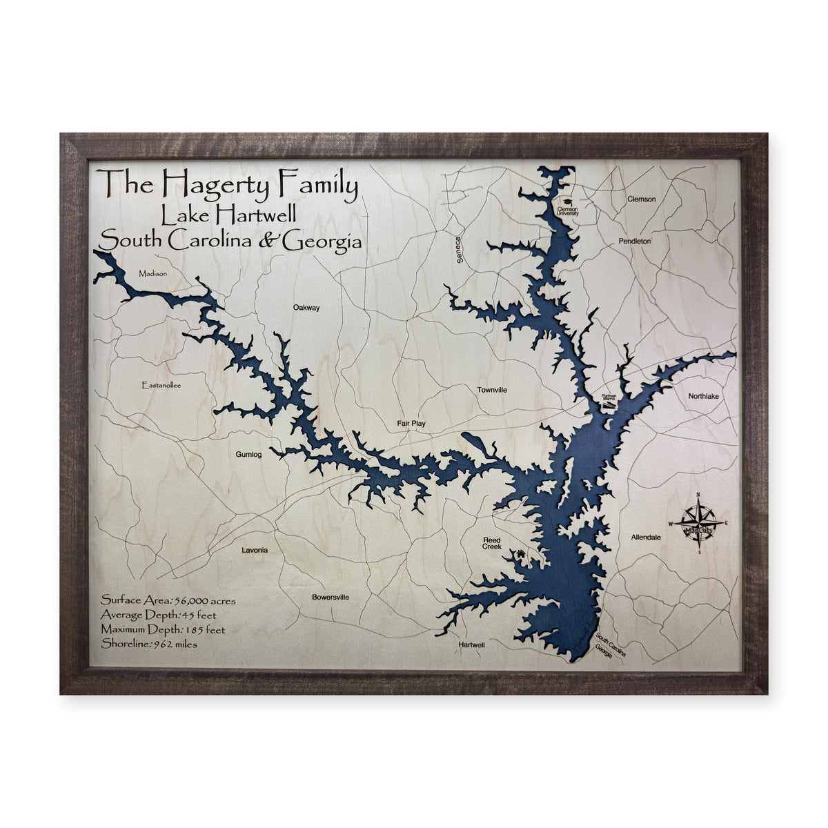 Hartwell Hagerty wood map — single layer, white background