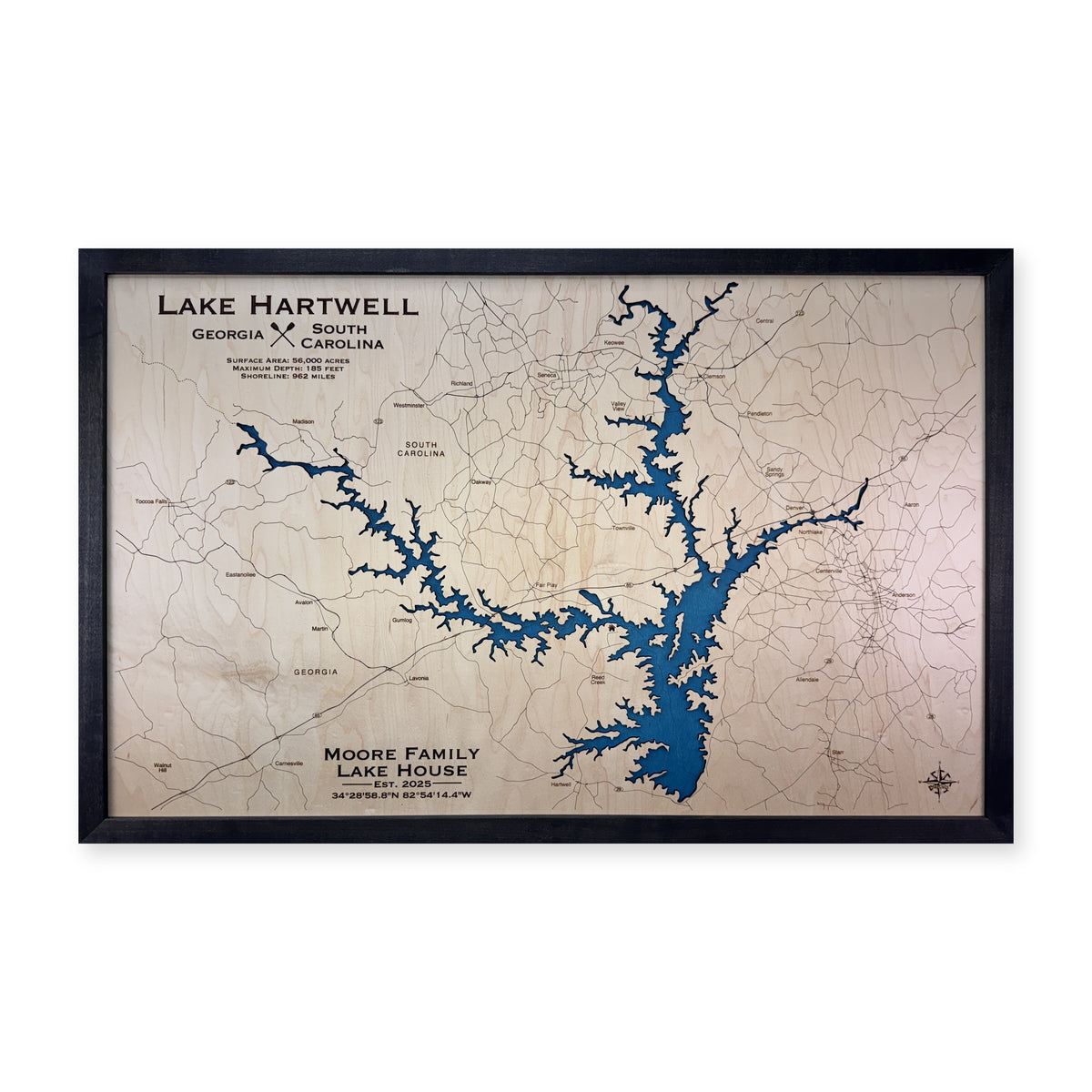 Hartwell Moore wood map — single layer, white background