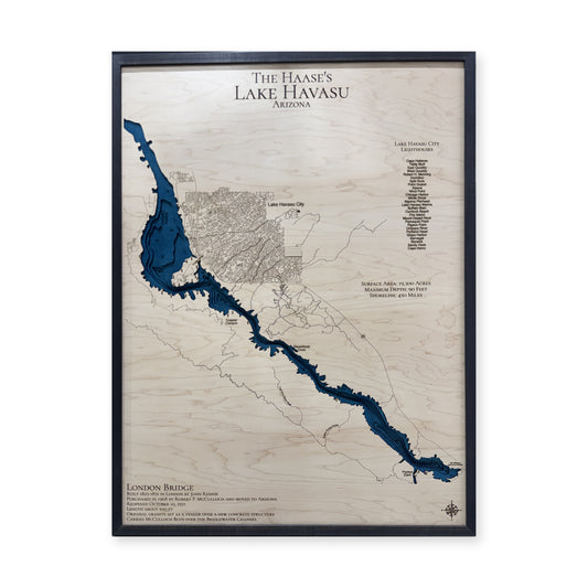 Lake Havasu Wood Map — multilayer example, on a white background