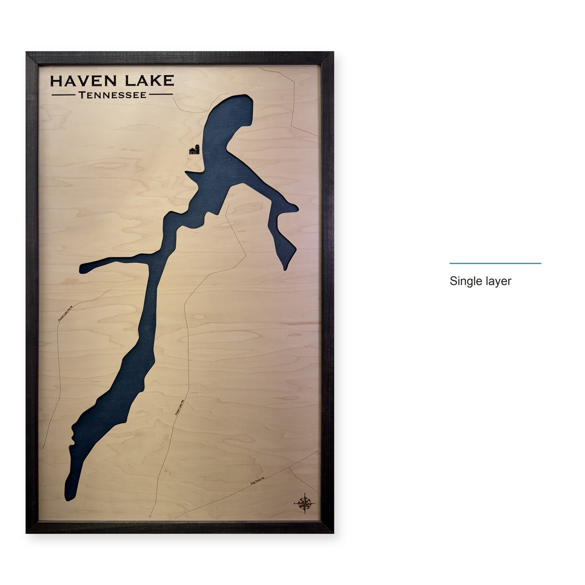 Haven Charcoal Single wood map — single layer, layer option shown