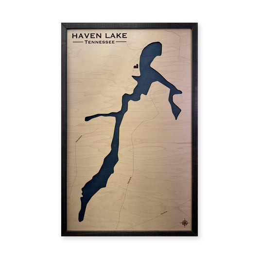 Haven Charcoal Single wood map — single layer, white background