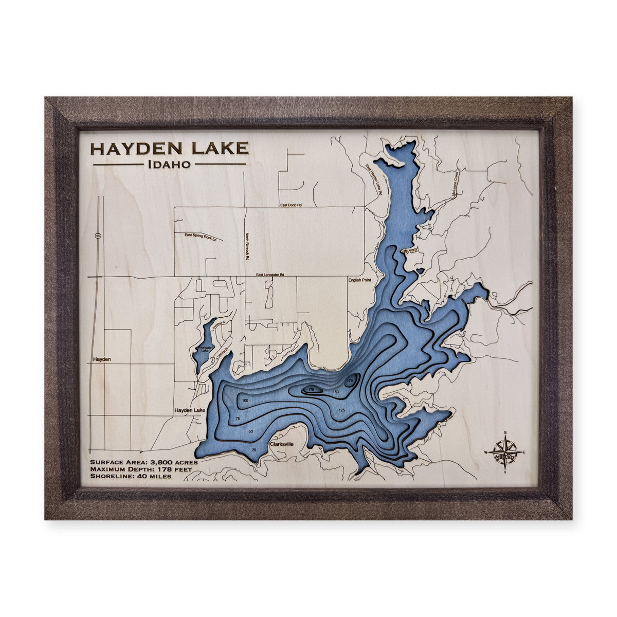 Hayden Walnut Multi wood map — multilayer, white background