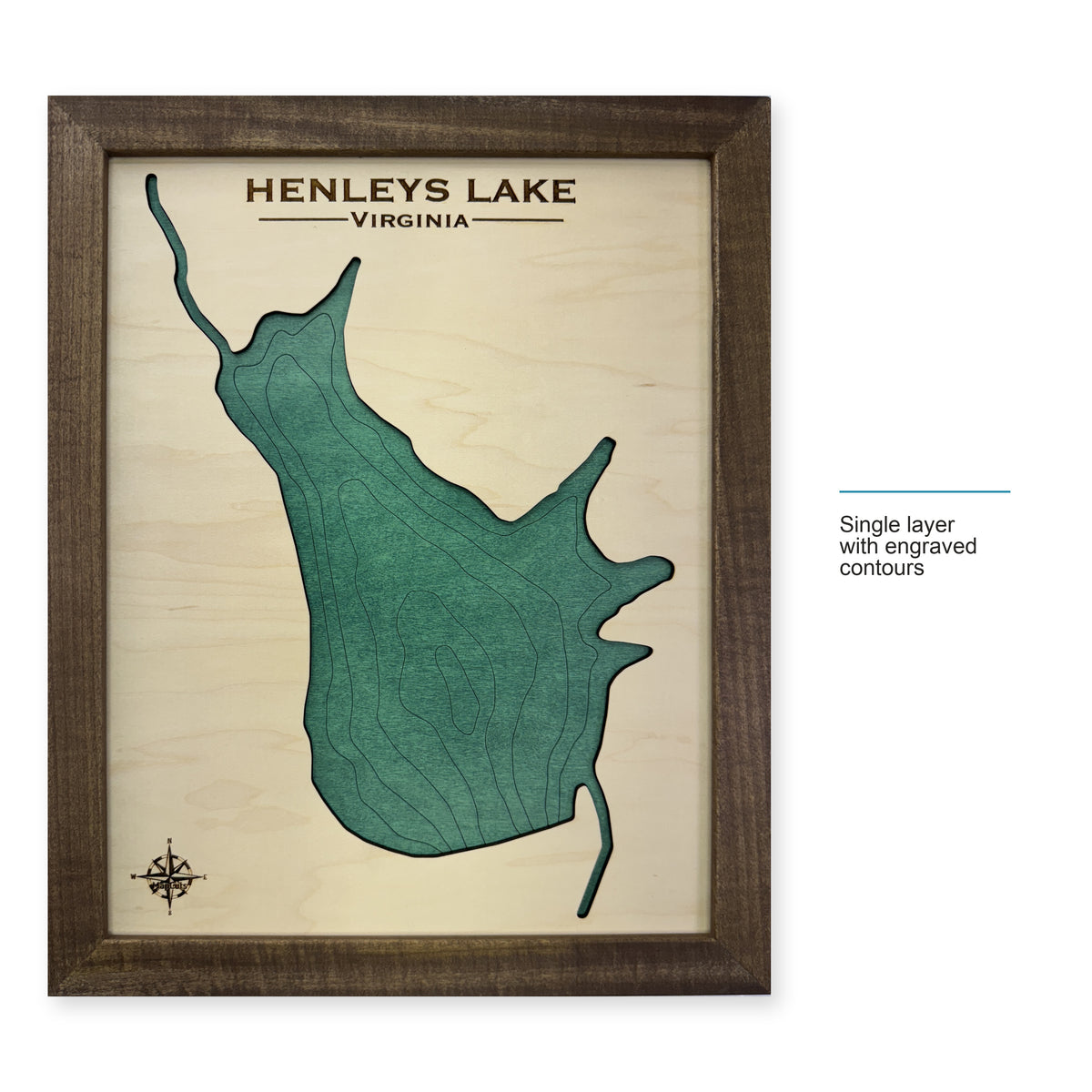 Henleys Virginia wood map — single layer with engraved contours, layer option shown