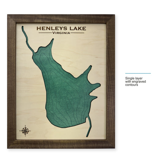 Henleys Virginia wood map — single layer with engraved contours, layer option shown