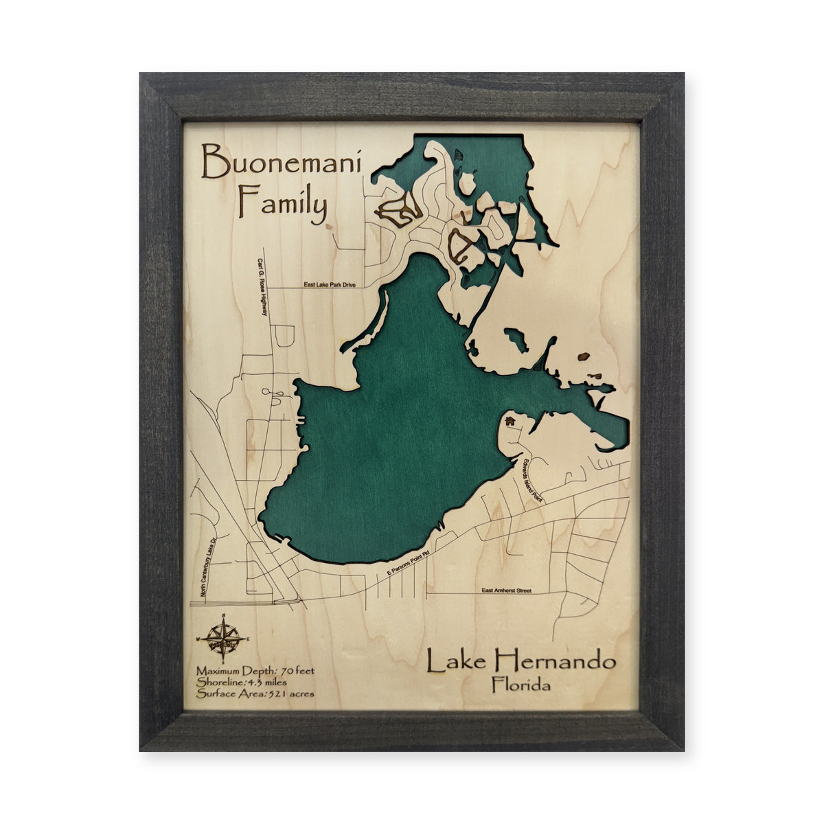 Hernando Buonemani wood map — single layer, white background