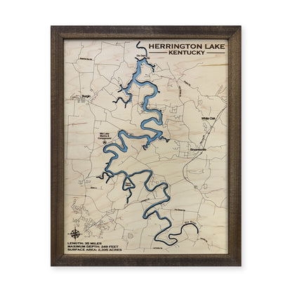 Herrington Walnut wood map — single layer, white background