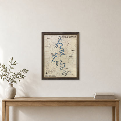Herrington Walnut wood map — single layer, staged room mockup