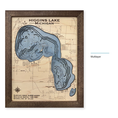 Higgins Walnut wood map — multilayer, layer option shown