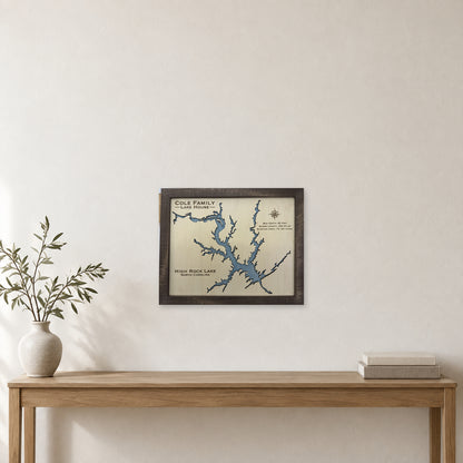 High Rock Cole wood map — single layer, staged room mockup