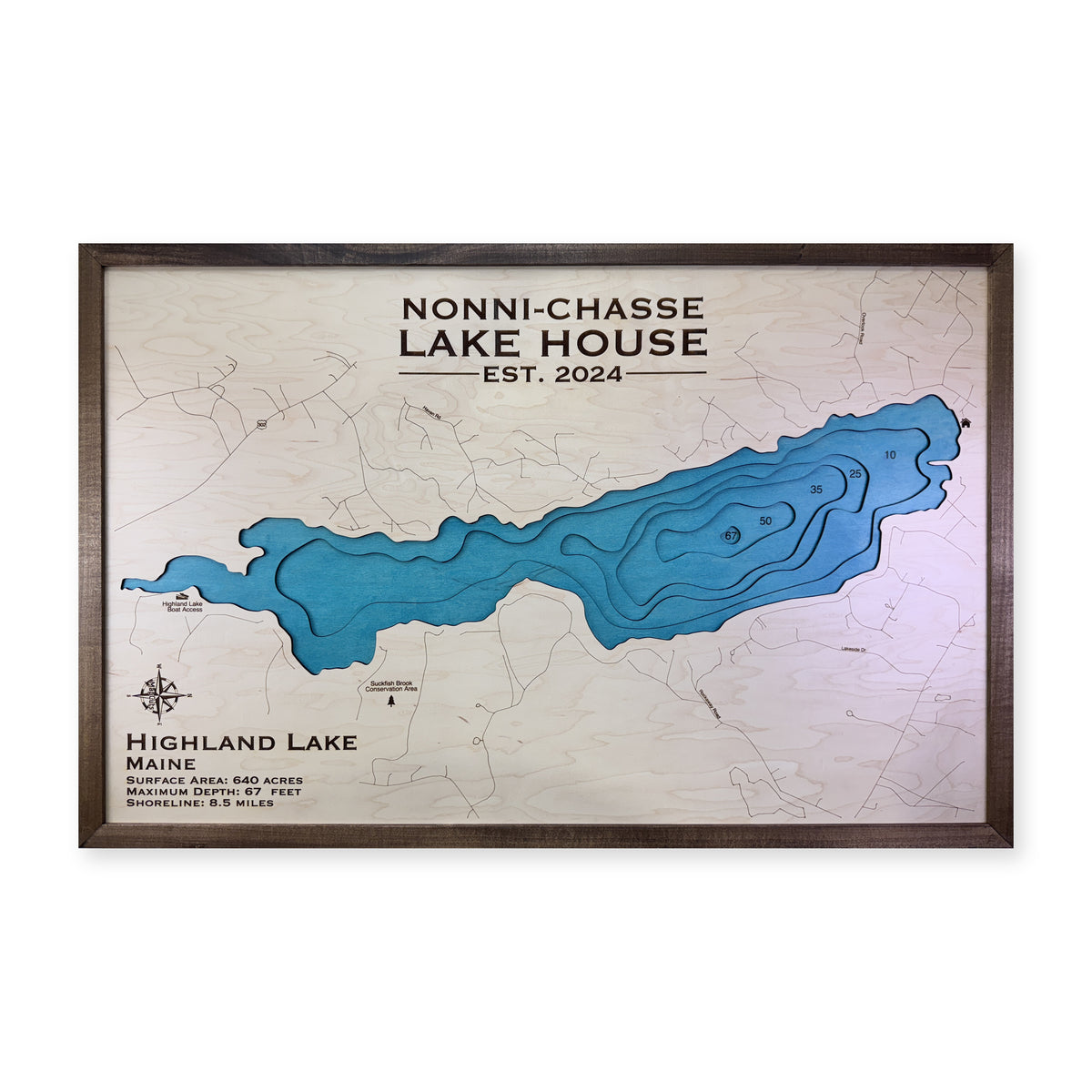 Highland Nonni Chasse wood map — multilayer, white background