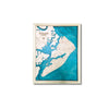 Hilton Head island map with multi water layers and a natural frame. 