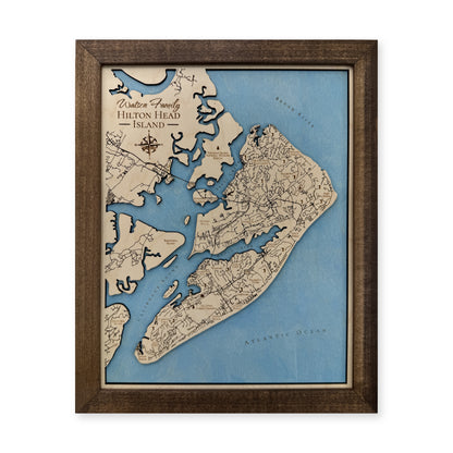 Hilton Head Watson wood map — single layer, white background