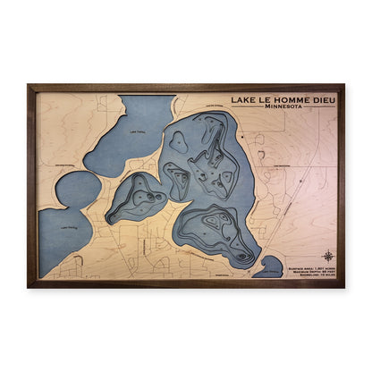 Homme Dieu wood map — multilayer, white background