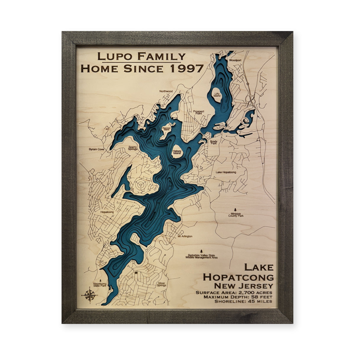 Hopatcong Lupo wood map — multilayer, white background