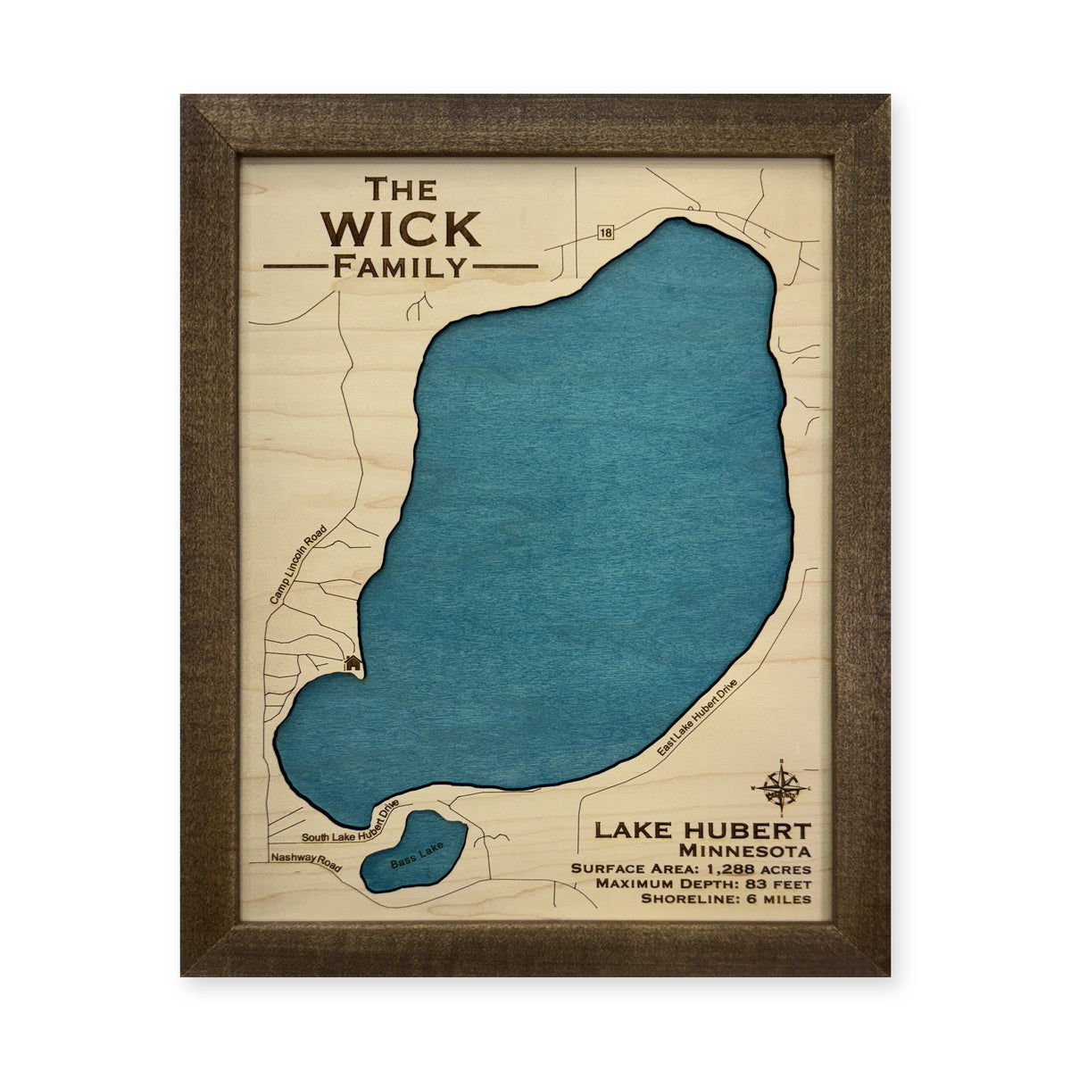 Hubert Wick wood map — single layer, white background