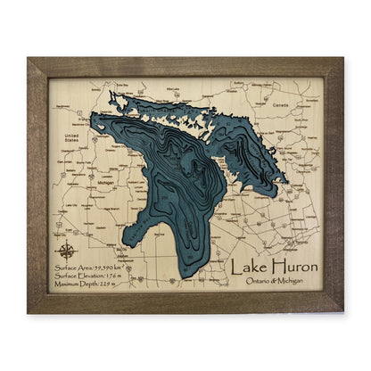 Huron Stryker wood map — multilayer, white background