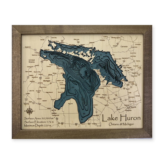 Huron Stryker wood map — multilayer, white background