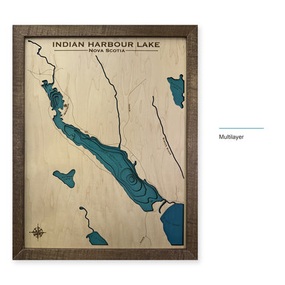 Indian Harbour Nova Scotia wood map — multilayer, layer option shown