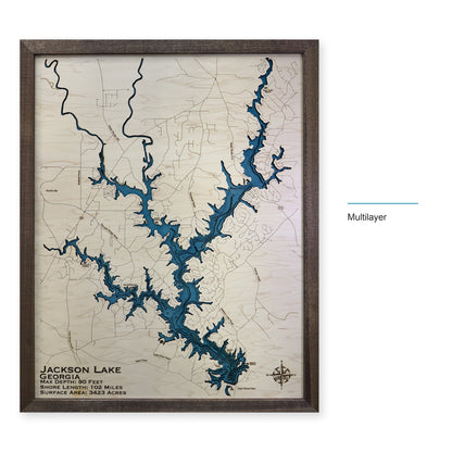 Jackson Georgia Multi wood map — multilayer, layer option shown