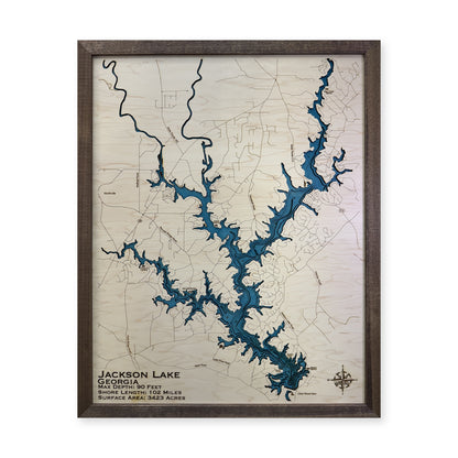 Jackson Georgia Multi wood map — multilayer, white background