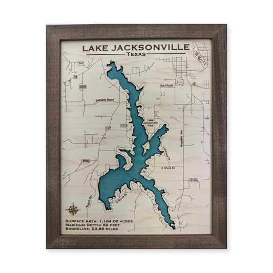 Jacksonville Lake wood map — single layer, white background