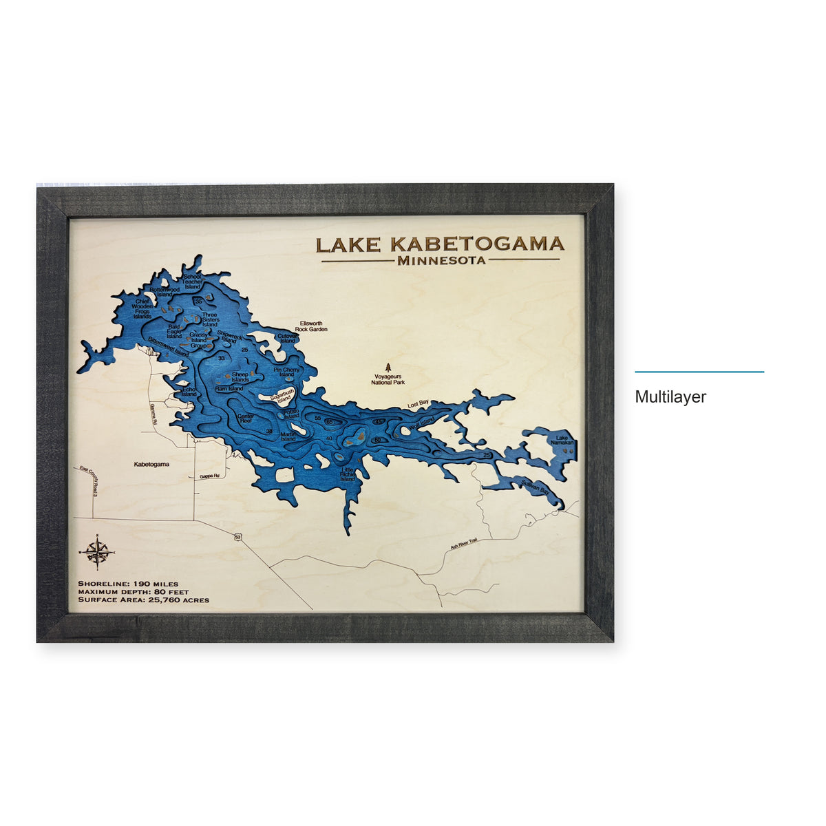 Kabetogama Black wood map — multilayer, layer option shown