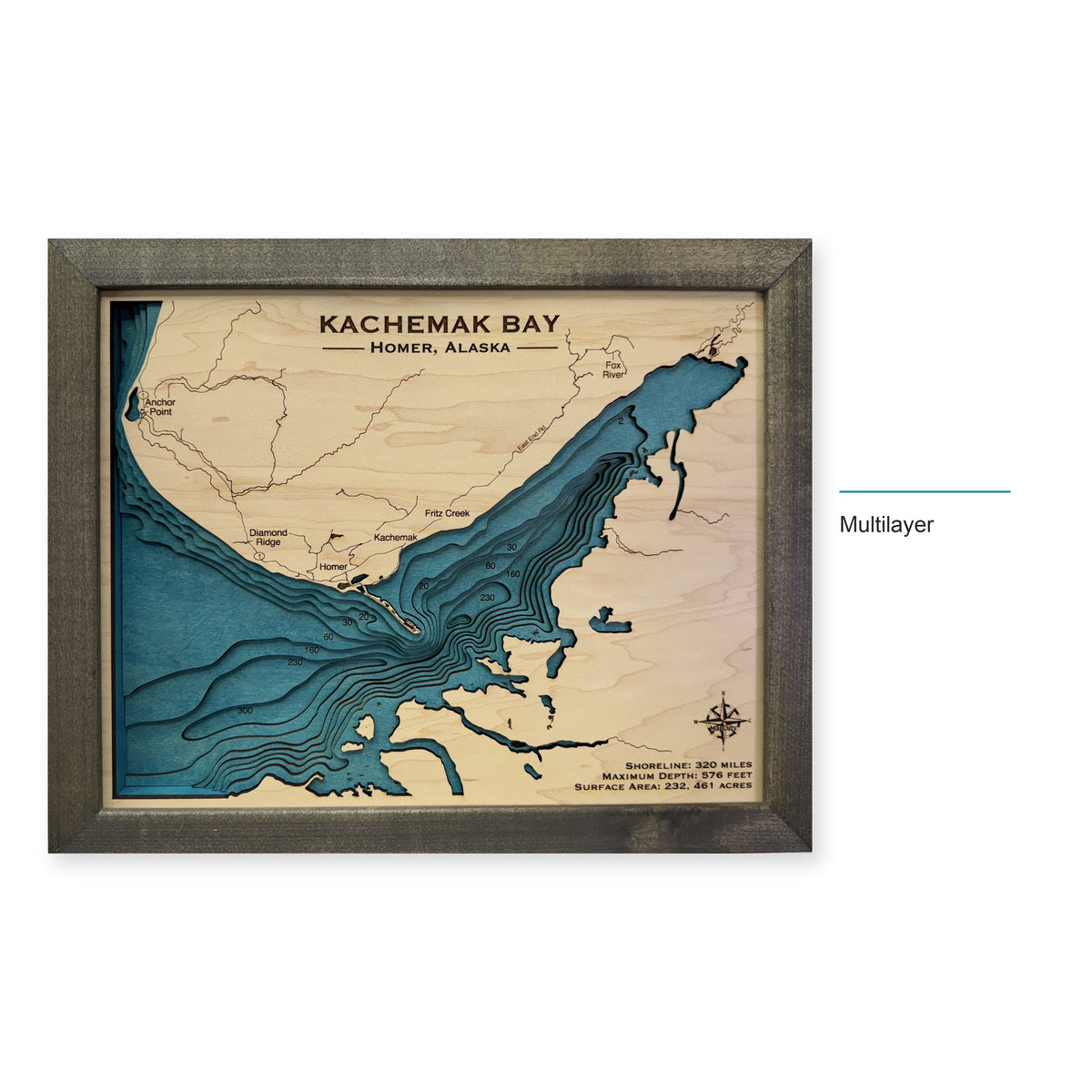 Kachemak Bay wood map — multilayer, layer option shown