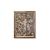 Wooden framed city map of Kalamazoo, MI on a white background