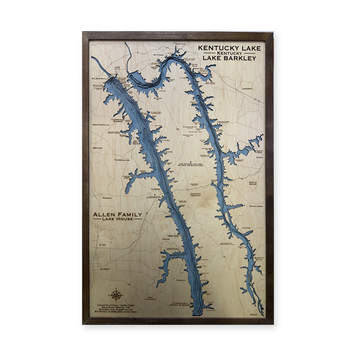Kentucky Barkley Allen wood map — multilayer, white background