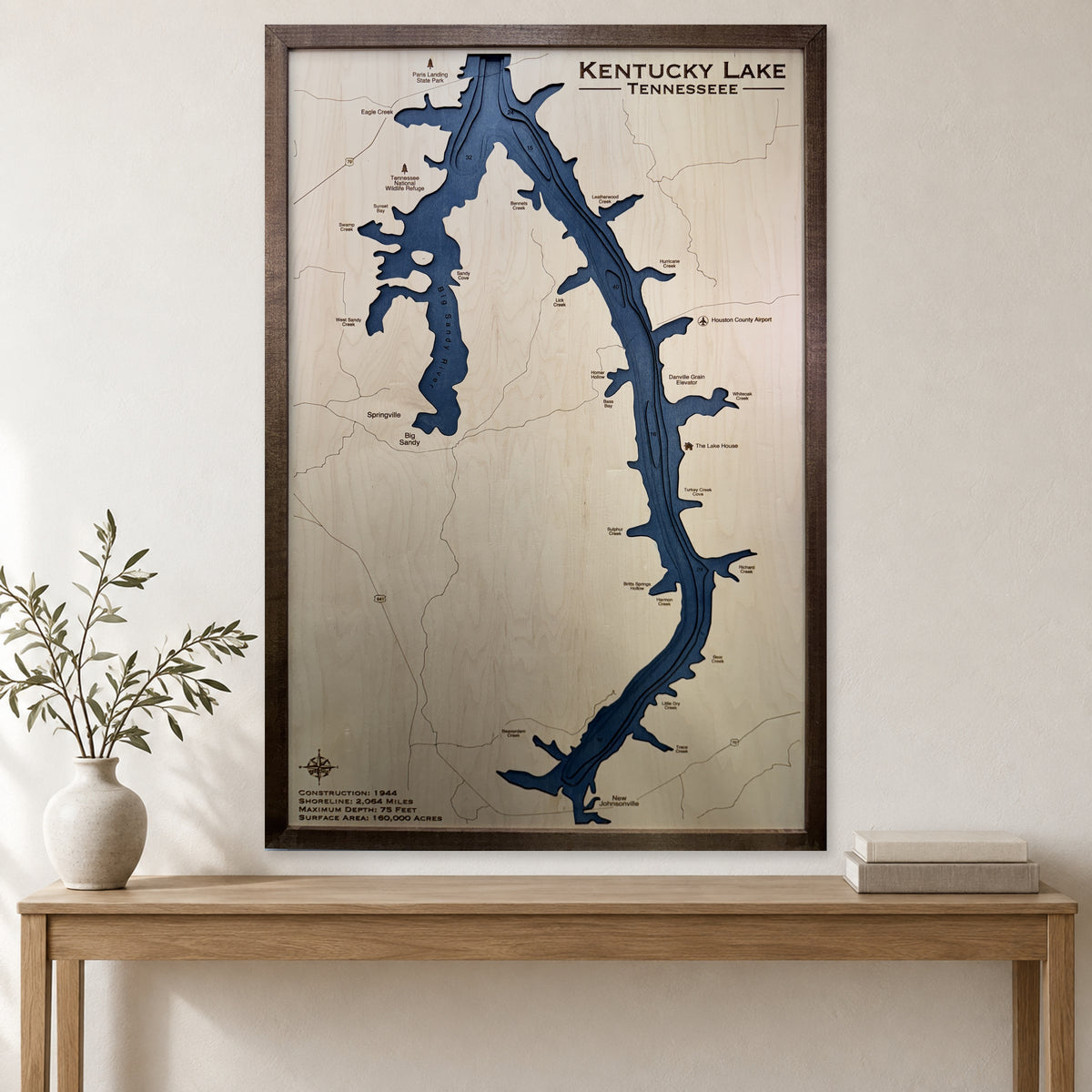 Kentucky Walnut Multi wood map — multilayer, staged room mockup