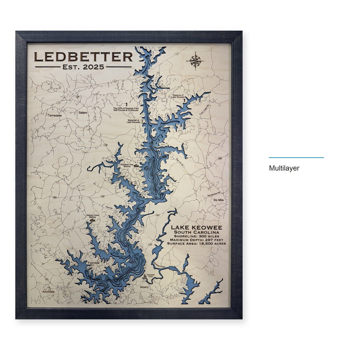 Keowee Ledbetter wood map — multilayer, layer option shown