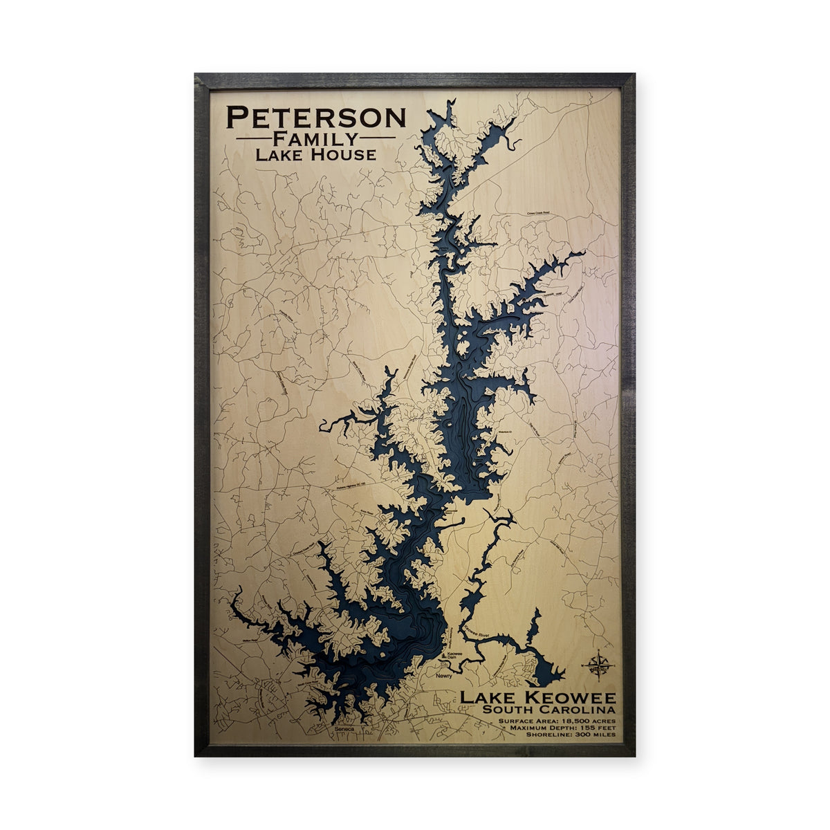 Keowee Peterson wood map — multilayer, white background