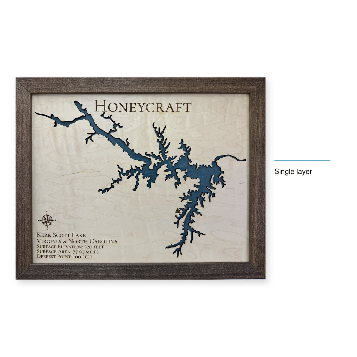 Kerr Scott Honeycraft wood map — single layer, layer option shown