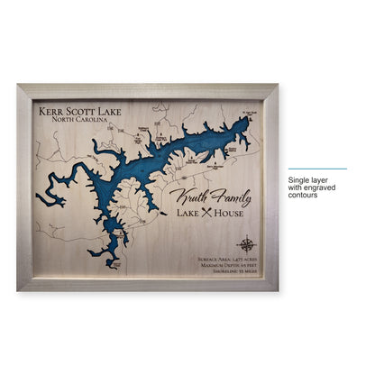 Kerr Scott Kruth wood map — single layer with engraved contours, layer option shown