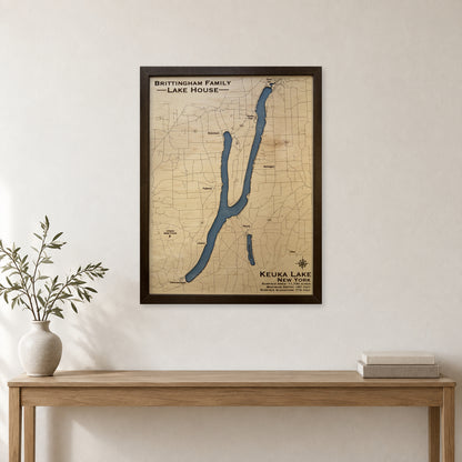 Keuka Brittingham wood map — single layer, staged room mockup