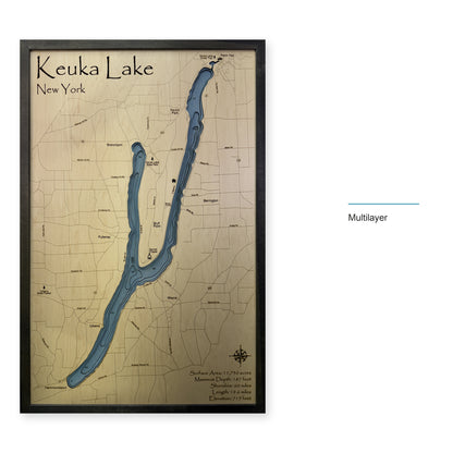 Keuka Charcoal Multi wood map — multilayer, layer option shown